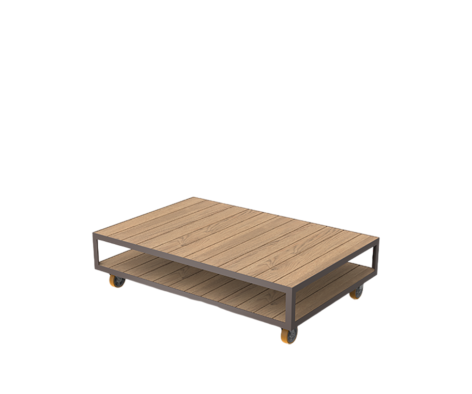 Vineyard Rectasngular Coffee Table With Wheels | Vondom