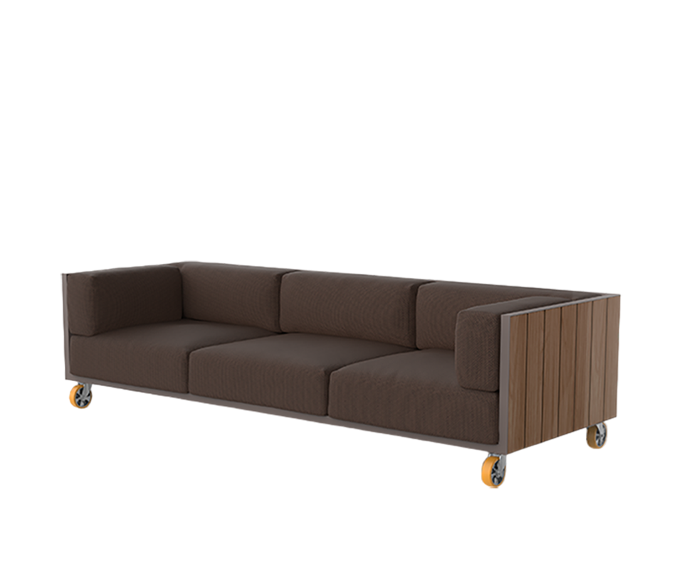 Vineyard 3 Seater Sofa With Wheels | Vondom