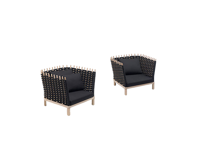 Wabi Outdoor Lounge Chair by Paola Lenti Natural Sassafras Wood Casa Design Group