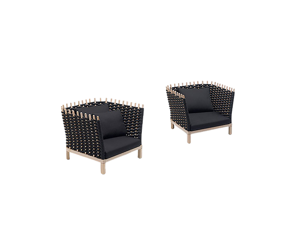 Wabi Outdoor Lounge Chair by Paola Lenti Natural Sassafras Wood Casa Design Group