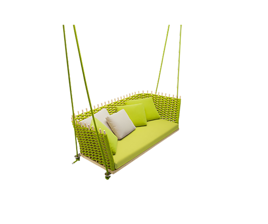 Luxury Wabi Outdoor Suspended Seat by Paola Lenti  with Natural WoodCasa Design Group