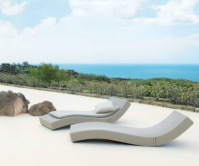 Luxury Wave Outdoor Chaise Lounge by Paola Lenti for Ultimate Comfort Casa Design Group