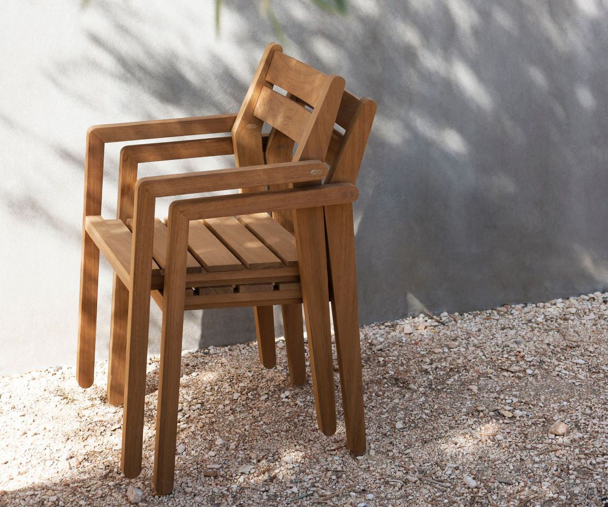 Luxury Outdoor Zania 001 Dining Chair by Roda made of Iroko Wood | Casa Design Group