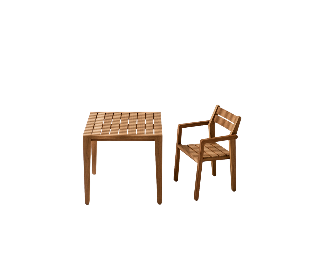 Luxury Outdoor Zania 001 Dining Chair by Roda made of Iroko Wood | Casa Design Group