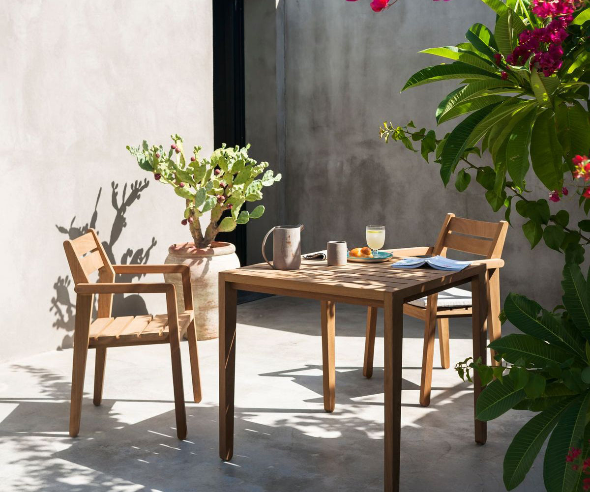 Luxury Outdoor Zania 001 Dining Chair by Roda made of Iroko Wood | Casa Design Group