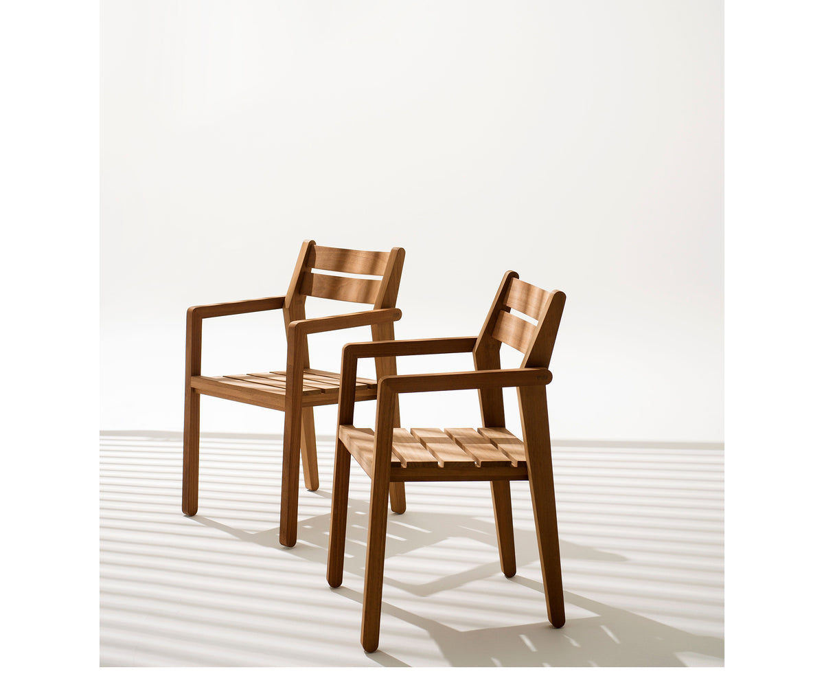 Luxury Outdoor Zania 001 Dining Chair by Roda made of Iroko Wood | Casa Design Group